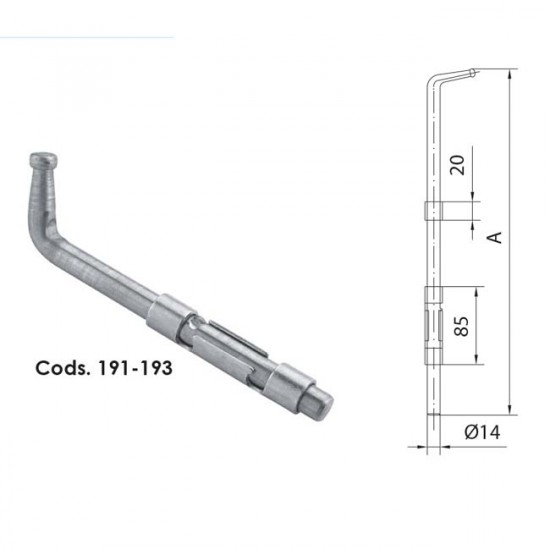 Verrou à souder, pour portes garage