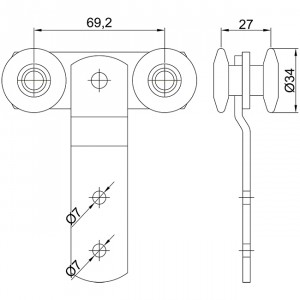 Monture double U-40 fixation